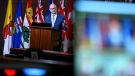 Minister of Justice David Lametti participates in a news conference on proposed amendments to the Criminal Code in response to a Supreme Court of Canada decision involving a defence of extreme intoxication, on Parliament Hill in Ottawa, on Friday, June 17, 2022. THE CANADIAN PRESS/Justin Tang