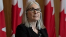 Indigenous Services Minister Patty Hajdu listens to virtual speakers during a news conference, Thursday, April 28, 2022 in Ottawa. THE CANADIAN PRESS/Adrian Wyld