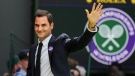 Roger Federer here made an appearance at the Centre Court Centenary Celebration. Federer says he hopes to come back to Wimbledon 'one more time.' (Shi Tang/Getty Images/CNN)