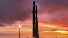 Rocket Lab's Electron rocket waits on the launch pad on the Mahia peninsula in New Zealand, June 28, 2022. (Rocket Lab via AP)