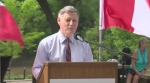 Terry Duguid speaking at the announcement at The Forks on July 5, 2022.
