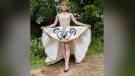Avalon Hagerman spent 157 hours creating a prom dress made entirely of duct tape. (Duck Brand)