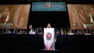 Assembly of First Nations National Chief RoseAnne Archibald speaks during the AFN annual general meeting, in Vancouver, on Tuesday, July 5, 2022. (THE CANADIAN PRESS/Darryl Dyck)