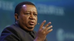 Mohammad Barkindo, Secretary-General of OPEC, is shown during a panel discussion at CERAWeek by IHS Markit at Hilton Americas,1600 Lamar St., on March 7, 2017, in Houston. Barkindo died late Tuesday, a spokesperson for Nigeria's petroleum ministry told The Associated Press on Wednesday, July 6, 2022. (Melissa Phillip/Houston Chronicle via AP)