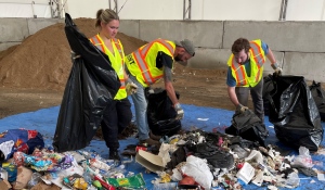 Canadore College students audit household waste headed to Merrick Landfill in North Bay. (Supplied)