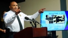 Richmond Police Chief Gerald M Smith gestures during a press conference at Richmond Virginia Police headquarters, Wednesday July 6, 2022, in Richmond, Va. (AP Photo/Steve Helber)