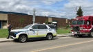 Emergency crews were called after white powder was found at Hillview School on July 6, 2022. (Sean Amato/CTV News Edmonton)