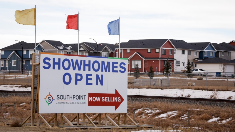 New houses under construction and for sale in Airdrie, Alta., Friday, Jan. 28, 2022.THE CANADIAN PRESS/Jeff McIntosh 