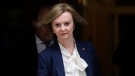 Elizabeth Truss, Britain's Foreign Secretary, leaves a cabinet meeting at 10 Downing Street in London, April 19, 2022. (AP Photo/Alastair Grant)