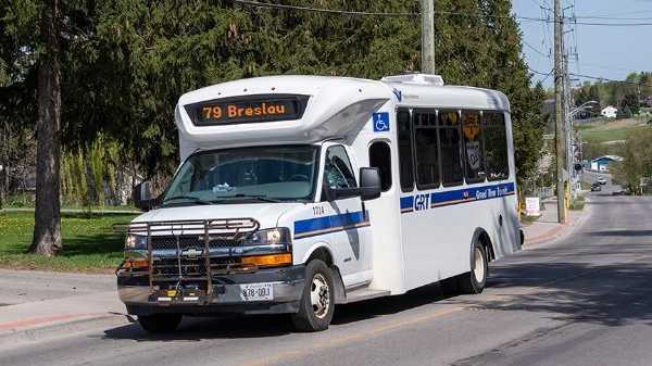 Grand River Transit's new route 79 bus in Breslau. (Courtesy: GRT's website)