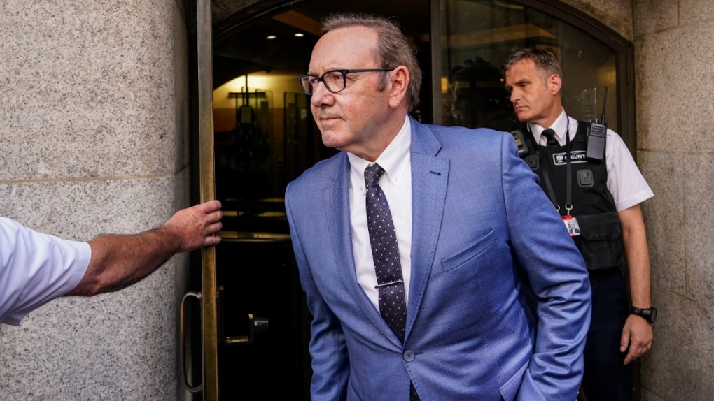 Kevin Spacey leaves the Old Bailey, in London