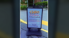 A sign outside CHEO early Thursday morning saying the emergency department was overloaded. CHEO said the sign was from a mock disaster response exercise and should not have been displayed. (Viewer photo)