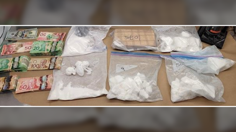 Ottawa police seized over two kilograms of cocaine and Canadian currency during an investigation into drug trafficking in the Centretown area. (Ottawa Police Service/release)
