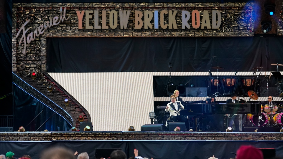 Elton John performs live onstage at BST Hyde Park