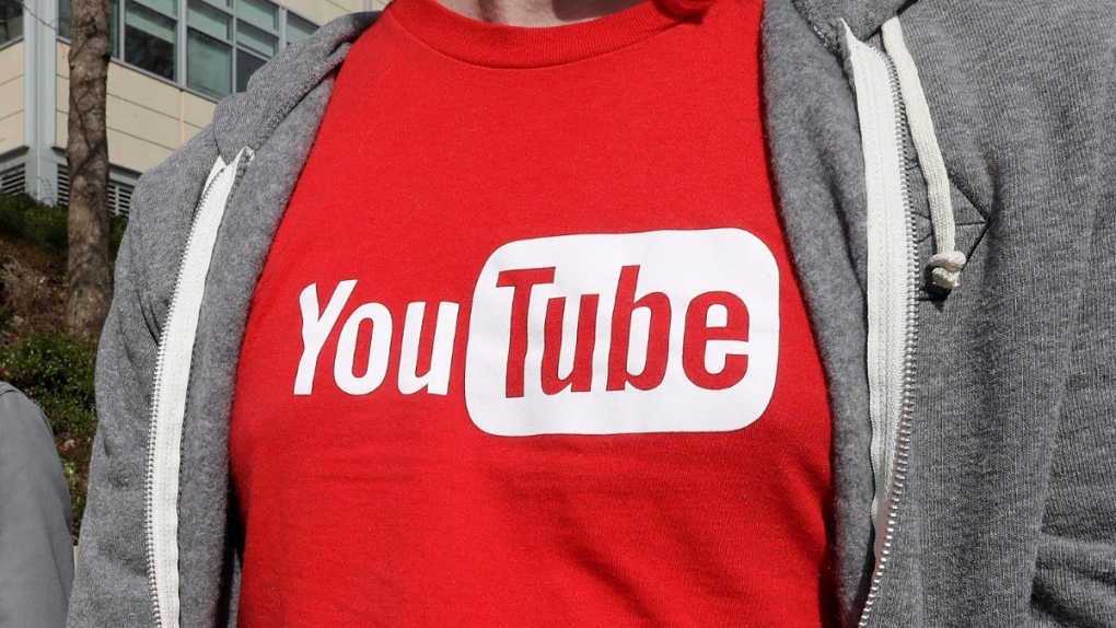 YouTube logo on a T-shirt