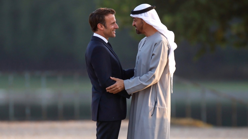 Emmanuel Macron and Sheikh Mohammed Bin Zayed