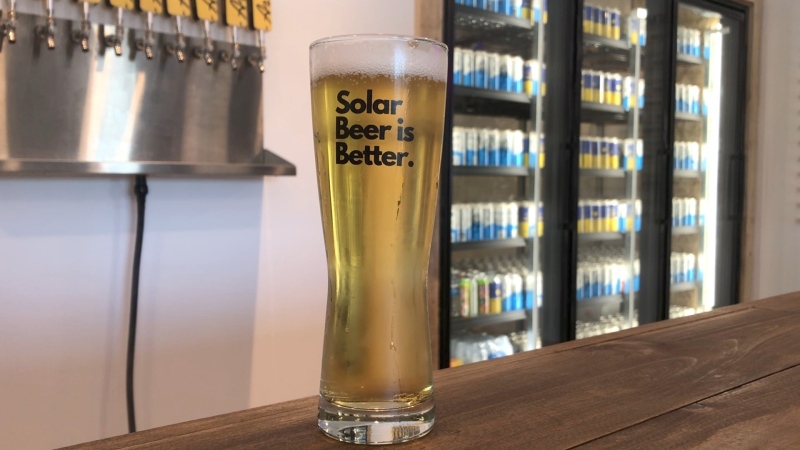 A lager from Arbru Solar Brewery in Mallorytown, Ont. (Nate Vandermeer/CTV News Ottawa)