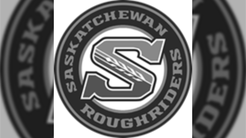 A greyscale version of a previously unseen Saskatchewan Roughriders logo is shown, part of a trademark application filed by the organization on July 14, 2022. (Source: Canadian Trademarks Database/Saskatchewan Roughriders)