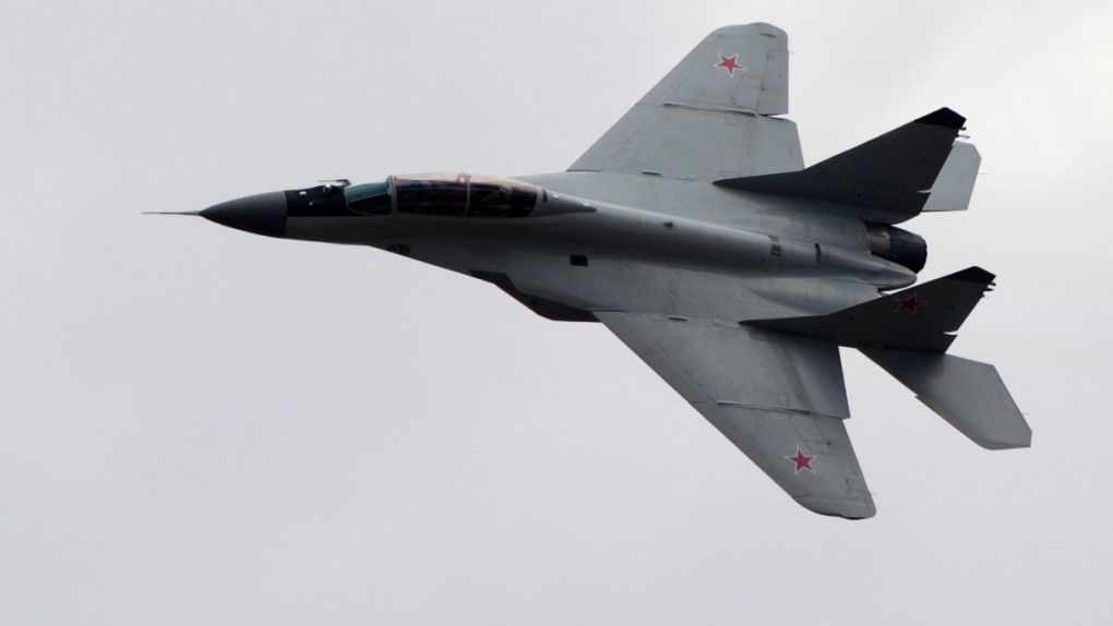 Russian MIG-29 plane flying in 2012