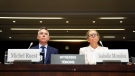 Witnesses Isabelle Mondou, Deputy Minister of Canadian Heritage and Michel Ruest, Senior Director, Programs, Sport Canada Branch of Canadian Heritage appear at the standing committee on Canadian Heritage in Ottawa on Tuesday, July 26, 2022, looking into Hockey Canada's involvement in alleged sexual assaults committed in 2018. THE CANADIAN PRESS/Sean Kilpatrick 
