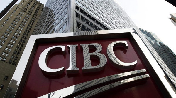 A photograph of the CIBC sign in Toronto's financial district in downtown Toronto on Thursday, Feb. 26, 2009. (Nathan Denette / THE CANADIAN PRESS)