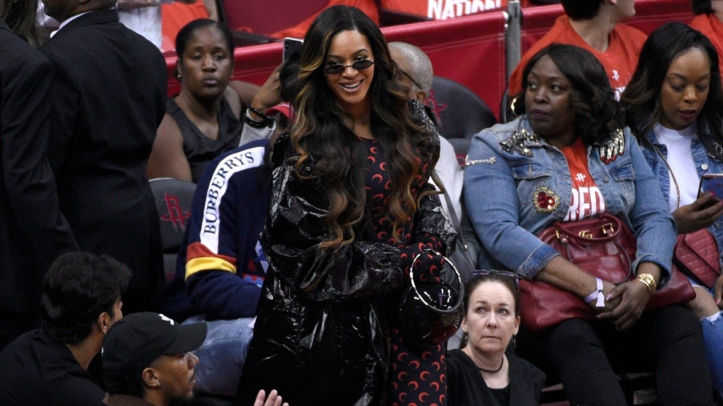 Beyonce at an NBA game in 2019
