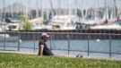 People enjoy the hot weather at Coronation Park, near Lake Shore Boulevard, in Toronto. THE CANADIAN PRESS/Eduardo Lima