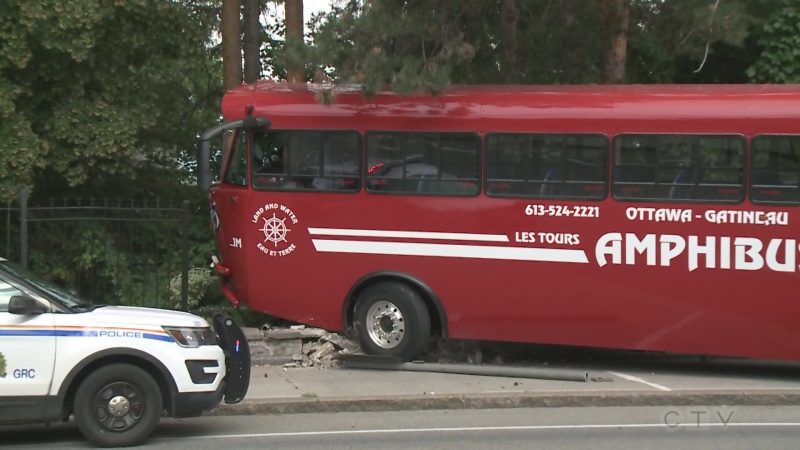 No one has been reported hurt after a tour bus struck a gate outside 24 Sussex Dr. in Ottawa, the official residence of the prime minister on Wednesday, Aug. 3, 2022.