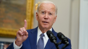 U.S. President Joe Biden speaks about abortion access during an event in the Roosevelt Room of the White House, Friday, July 8, 2022, in Washington. (AP Photo/Evan Vucci)