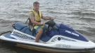 The Ottawa Fire Service says a young man, identified as Jayden, helped safe an adult and two children whose jet ski had capsized on the Ottawa River, Aug. 3, 2022. (Ottawa Fire Service/Twitter)