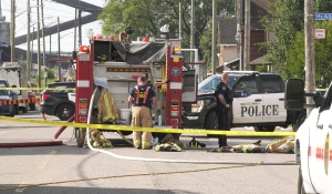 Sault Ste. Marie say two people are dead at the scene of a residential fire on Goulais Avenue. (Mike McDonald/CTV News)