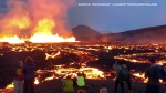 Intense fire show at erupting Icelandic volcano