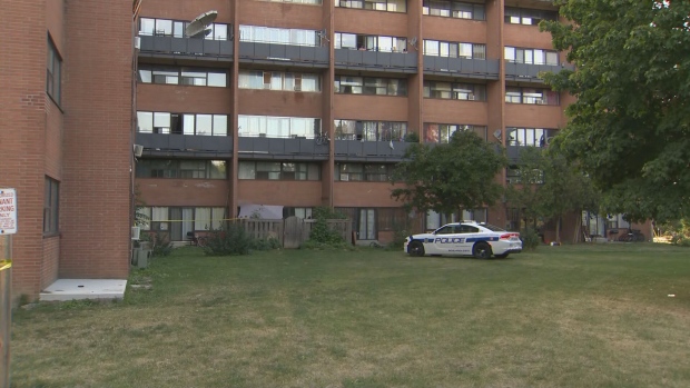 Police are on the scene of a balcony fall in Mississauga that sent a boy to hospital.