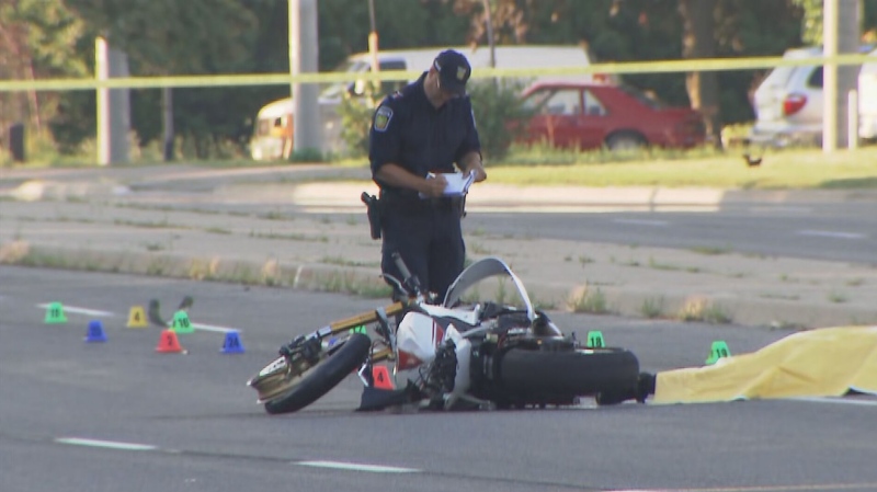 A person is dead following a motorcycle collision in Brampton overnight. 