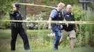 Police investigate a shooting, Aug. 5, 2022, in Butler Township, Ohio. (Marshall Gorby /Dayton Daily News via AP)