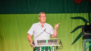 Scott Moe speaks at the Saskatchewan Party's 25 year anniversary celebration in Davidson, SK on Aug. 6, 2022. (Courtesy: Sask. Party) 