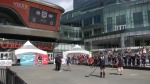 Festivities took over the Ice District Plaza to celebrate the inaugural Pride Cup on Saturday, Aug. 6, 2022 (CTV News Edmonton/Brandon Lynch).