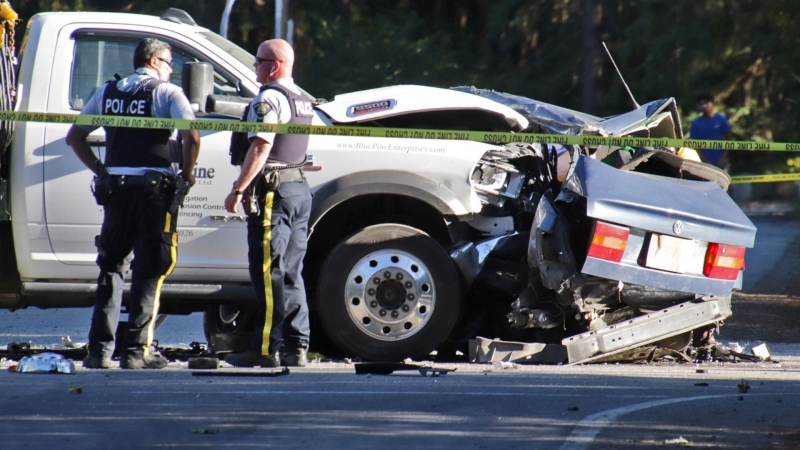 Two people died in after a multi-vehicle collision in Langley on Aug. 6, 2022. 