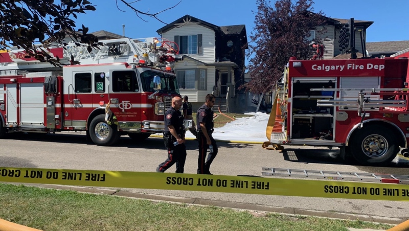 Two homes were damaged in Calgary's second two-alarm fire on Aug. 7, 2022. No one was injured in the incident.