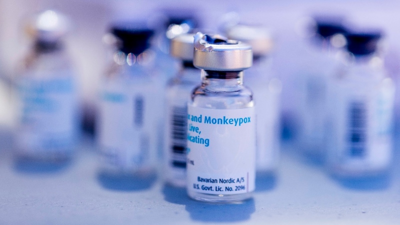 Vials of empty monkeypox vaccines at Seattle Central College in Seattle, on Aug. 6, 2022. (Daniel Kim / The Seattle Times via AP) 