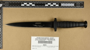 ASIRT released this photo of a edged weapons located on scene after Calgary police shot a man in the 1500 block of 35th Street S.E. on Friday, Aug. 5, 2022. (ASIRT) 