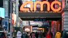 The AMC Empire 25 theatre on March 5, 2021, in New York. (Photo by Evan Agostini/Invision/AP, File)