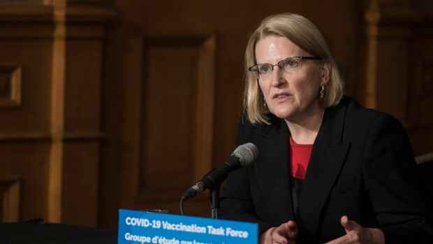 Solicitor General Sylvia Jones, responds to a question during a press conference regarding COVID-19 vaccine distribution, at Queen's Park in Toronto on Friday, December 11, 2020. THE CANADIAN PRESS/ Tijana Martin