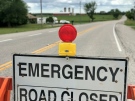 A road block for a crash near Guelph on Aug. 9. (Dan Lauckner/CTV News Kitchener)