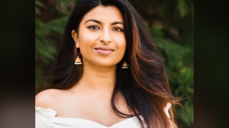 Anjali Appadurai is shown in a photo from the 'Anjali For BC NDP Leader' Facebook page.