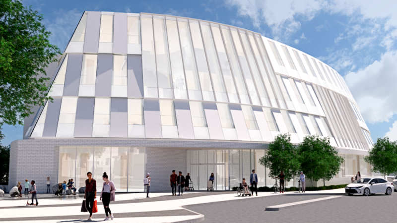 The schematic design for Saskatoon’s new central library was released in January 2022. (Saskatoon Public Library)