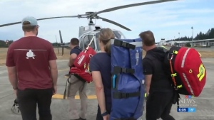 The TEAAM helicopter is seen in Campbell River, B.C. (CTV News)
