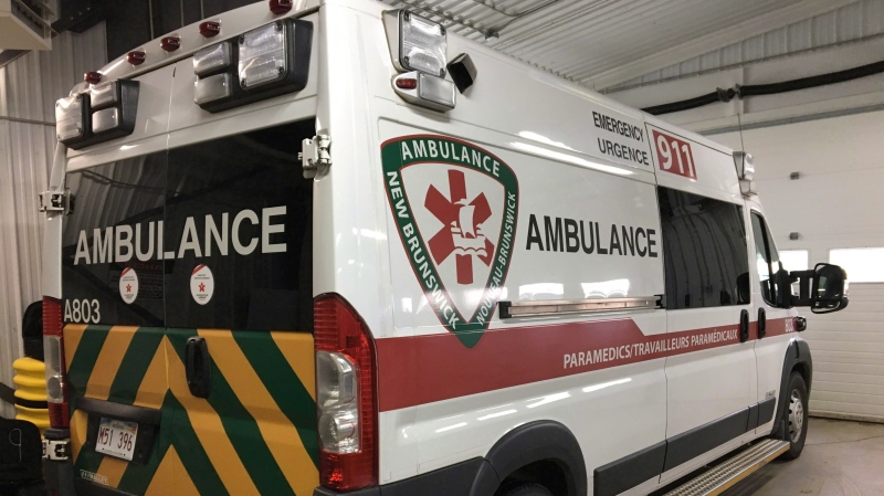 An Ambulance New Brunswick ambulance is shown in Fredericton on Monday, Nov. 19, 2018. (THE CANADIAN PRESS/Kevin Bissett)