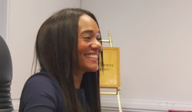 Timmins has a new mayor -- and she's the first person of colour to hold the seat. Kristin Murray has been appointed to take over the mayor's office until the upcoming election.  (Photo from video)