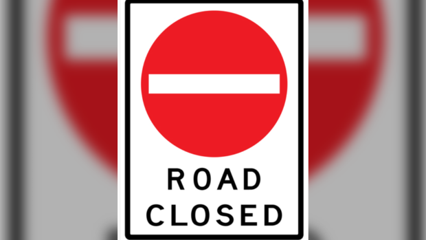 A road closed sign is seen in this file photo. (Supplied)